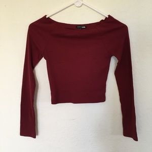 Fashion Nova Burgundy Crop Top